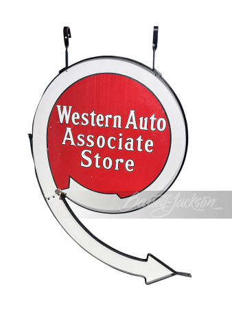 LARGE CIRCA 1940S WESTERN AUTO PORCELAIN SIGN