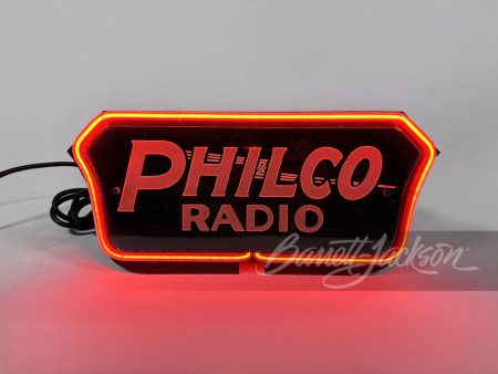 1930S PHILCO RADIO ETCHED-GLASS NEON SIGN