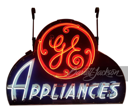 1930S-40S GE APPLIANCES NEON PORCELAIN SIGN