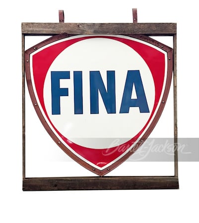 FINA SERVICE STATION PORCELAIN SHIELD SIGN