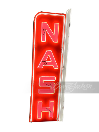 LARGE 1950S NASH AUTOMOBILES NEON PORCELAIN SIGN