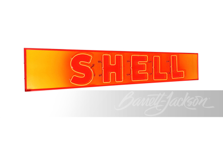 CIRCA 1930S-40S SHELL OIL PORCELAIN WITH ANIMATED NEON SIGN