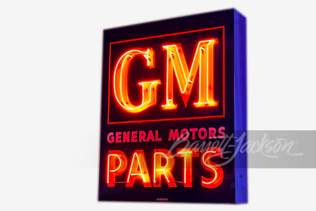 LARGE 1940S-50S GENERAL MOTORS GM PARTS NEON PORCELAIN SIGN