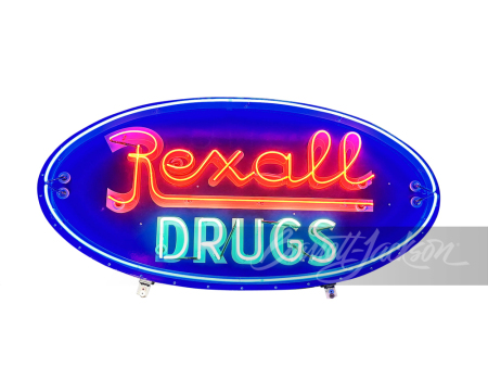 1950S REXALL DRUGS NEON PORCELAIN SIGN