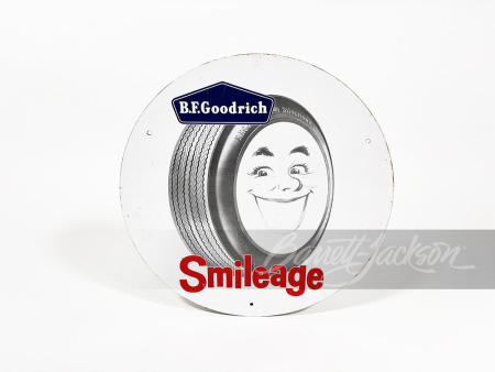 LATE 1950S-EARLY '60S BF GOODRICH SMILEAGE TIN SIGN