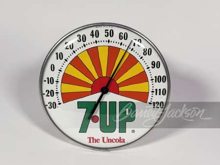 LATE 1960S 7UP GLASS-FACED DIAL THERMOMETER