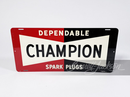 LATE 1950S-EARLY '60S CHAMPION SPARK PLUGS STIN PAINTED SIGN