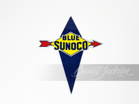 1940S-50S BLUE SUNOCO PORCELAIN PUMP PLATE SIGN