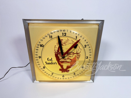 LATE 1960S KFC COLONEL SANDERS LIGHT-UP CLOCK