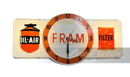 EARLY 1960S FRAM FILTERS LIGHT-UP CLOCK