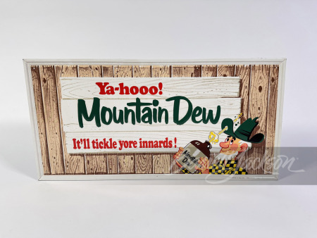 1966 MOUNTAIN DEW EMBOSSED TIN SIGN