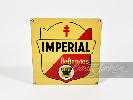 CIRCA 1940S IMPERIAL REFINERIES PORCELAIN PUMP PLATE SIGN