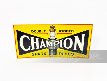 1930S CHAMPION SPARK PLUGS EMBOSSED TIN SIGN