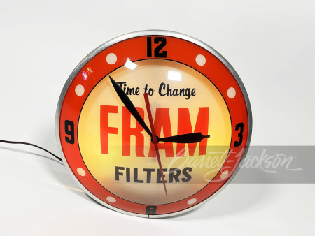 1950S FRAM OIL FILTERS LIGHT-UP CLOCK