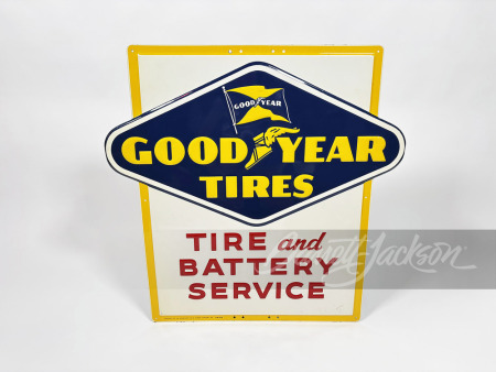 1953 GOODYEAR TIRES AND BATTERY SERVICE TIN SIGN