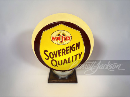 1940S KAN-O-TEX SOVEREIGN QUALITY GAS PUMP GLOBE