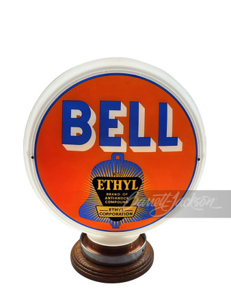 1940S BELL WITH ETHYL GASOLINE GAS PUMP GLOBE