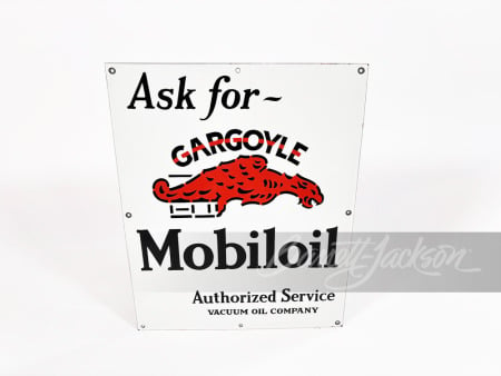 1920S GARGOYLE MOBILOIL PORCELAIN SIGN