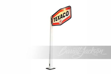 LARGE LATE 1950S-EARLY '60S TEXACO OIL PORCELAIN POLE SIGN