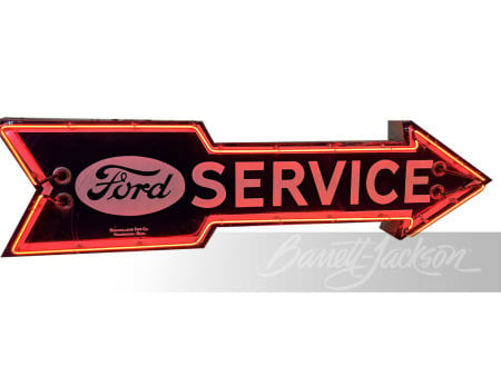 1940S FORD SERVICE ARROW NEON PORCELAIN SIGN