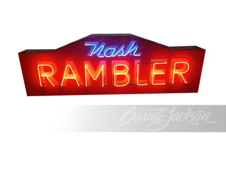 1950S NASH RAMBLER NEON PORCELAIN SIGN