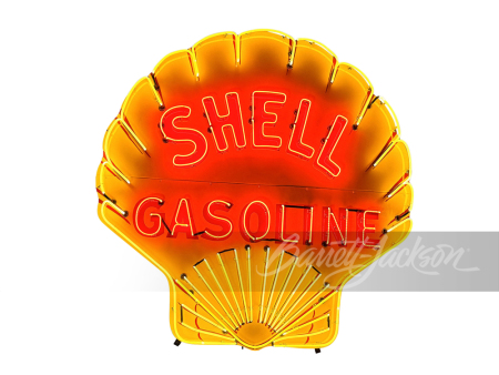 LARGE 1930 SHELL OIL TWO-PIECE NEON PORCELAIN SIGN