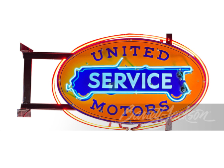 1930S-40S UNITED MOTORS SERVICE NEON PORCELAIN SIGN