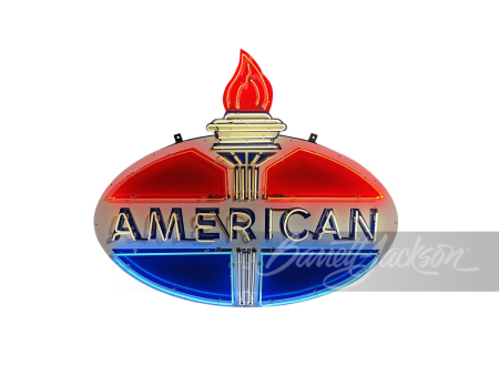 1964 AMERICAN OIL PORCELAIN WITH ANIMATED NEON SIGN