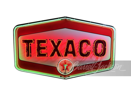 LATE 1950S-EARLY '60S TEXACO OIL PORCELAIN WITH ANIMATED NEON SIGN