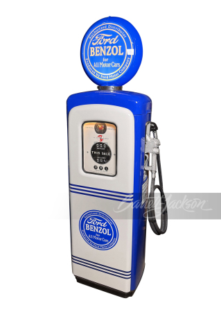 CIRCA 1940S FORD M/S 80 GAS PUMP IN FORD REGALIA