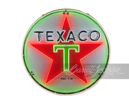 1940 TEXACO OIL PORCELAIN WITH ANIMATED NEON SIGN