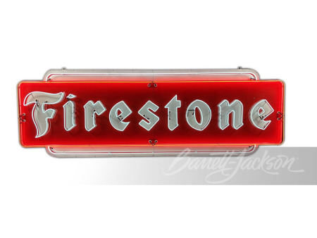 1955 FIRESTONE TIRES NEON PORCELAIN SIGN