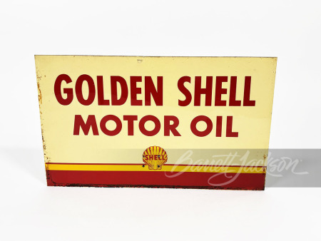 1940S GOLDEN SHELL MOTOR OIL TIN SIGN