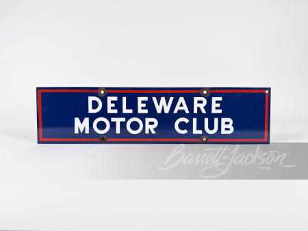 1950S AAA DELEWARE MOTOR CLUB PORCELAIN SIGN