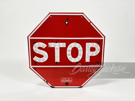 1940S CITY OF SACRAMENTO PORCELAIN "STOP" SIGN