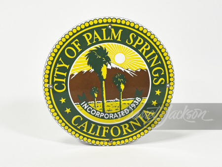 CIRCA 1940S CITY OF PALM SPRINGS PORCELAIN SIGN