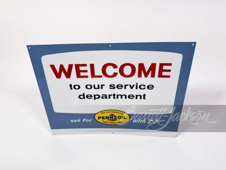 1960S PENNZOIL SERVICE DEPARTMENT TIN SIGN