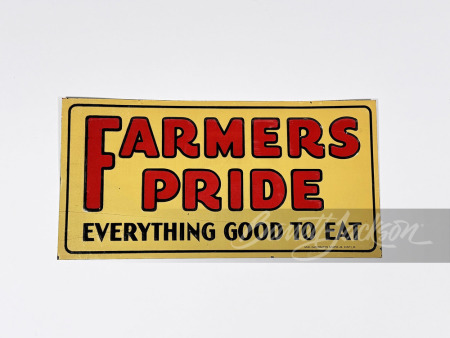 1930S FARMERS PRIDE COFFEE EMBOSSED TIN SIGN