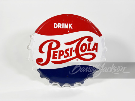 LARGE 1950S PEPSI-COLA TIN SIGN