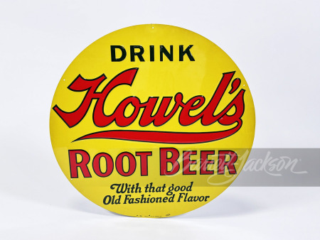 1930S HOWEL'S ROOT BEER TIN SIGN