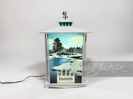 1960S HAMM'S BEER WHITE CHALET LIGHT-UP SIGN