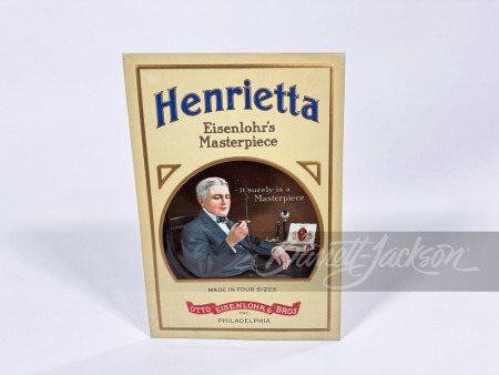 1920S HENRIETTA CIGARS EMBOSSED TIN LITHO SIGN