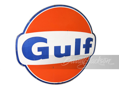 LARGE 1965 GULF OIL PORCELAIN SIGN