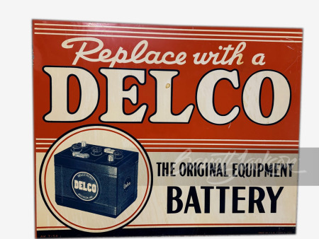 1950S DELCO DRY CHARGE BATTERIES TIN SIGN