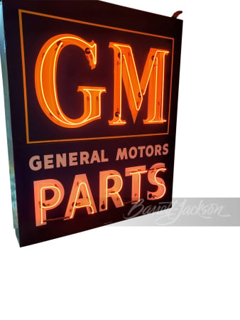 CIRCA LATE 1940S-EARLY '50S GENERAL MOTORS PARTS NEON PORCELAIN SIGN