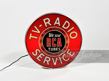 CIRCA 1950S RCA TV/RADIO SERVICE GLASS-FACED ANIMATED SIGN