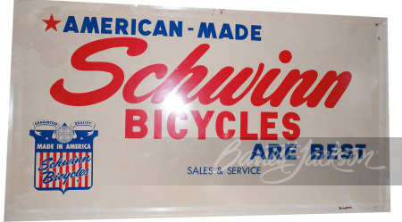 CIRCA 1960 SCHWINN BICYCLES TIN SIGN