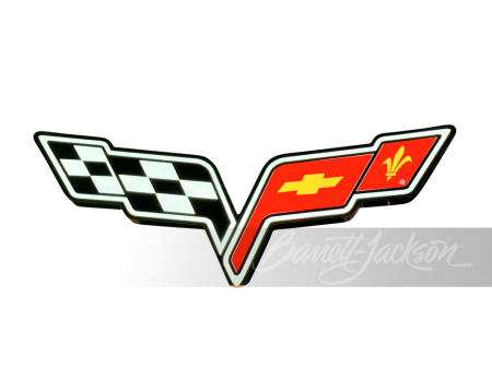 CORVETTE CHECKERED FLAG BADGE LOGO LIGHT-UP SIGN