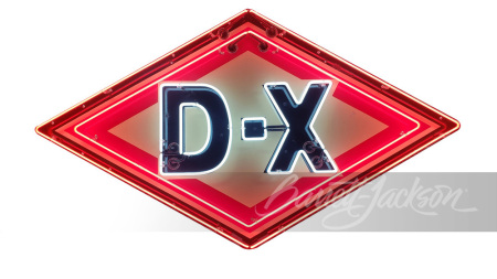 LARGE CIRCA 1950S DX GASOLINE NEON PORCELAIN SIGN