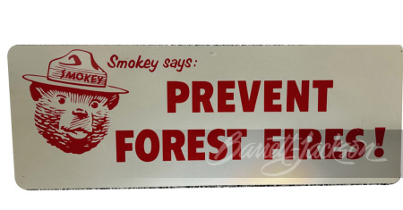 CIRCA LATE 1950S-EARLY '60S ''PREVENT FOREST FIRES'' TIN SIGN